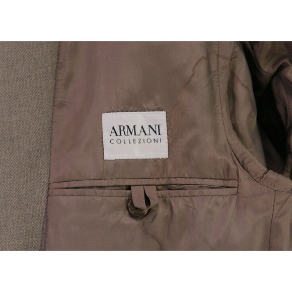 Armani Collezioni Tan Woven Wool Western Style Blazer Jacket 40R - Picture 8 of 8
